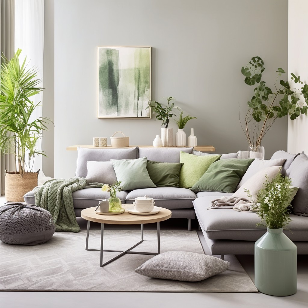 Green Living Room - with Grey
