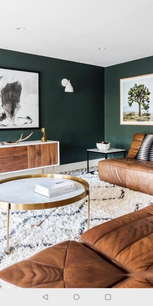 Green Living room - Tan and Brown